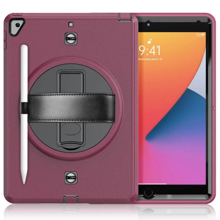 For iPad 10.2 2021 / 2020 / 2019 Shockproof TPU Protective Case with Holder & Pen Slot & Shoulder Strap