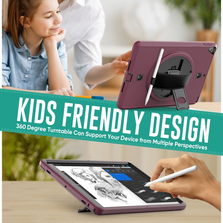 For iPad 10.2 2021 / 2020 / 2019 Shockproof TPU Protective Case with Holder & Pen Slot & Shoulder Strap