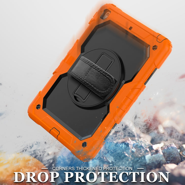 For iPad 10.2 2021 / 2020 / 2019 Shockproof Silicone + PC Protective Case with Holder & Shoulder Strap & Pen Slot