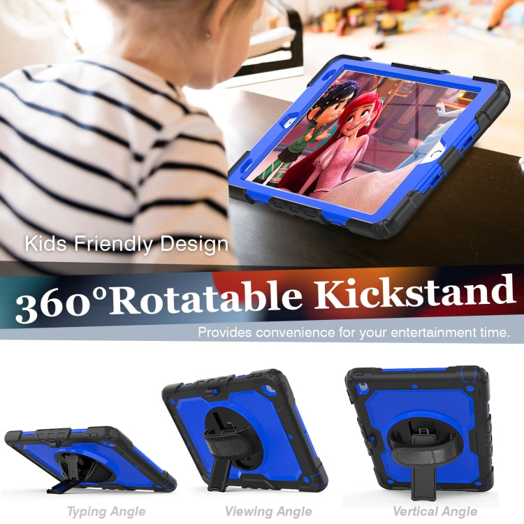 For iPad 10.2 2021 / 2020 / 2019 Shockproof Silicone + PC Protective Case with Holder & Shoulder Strap & Pen Slot
