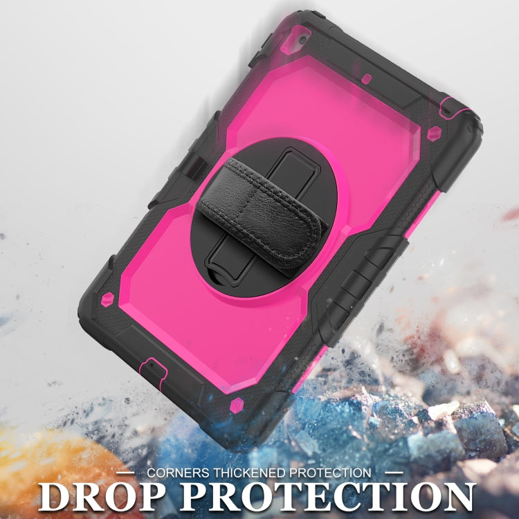 For iPad 10.2 2021 / 2020 / 2019 Shockproof Silicone + PC Protective Case with Holder & Shoulder Strap & Pen Slot
