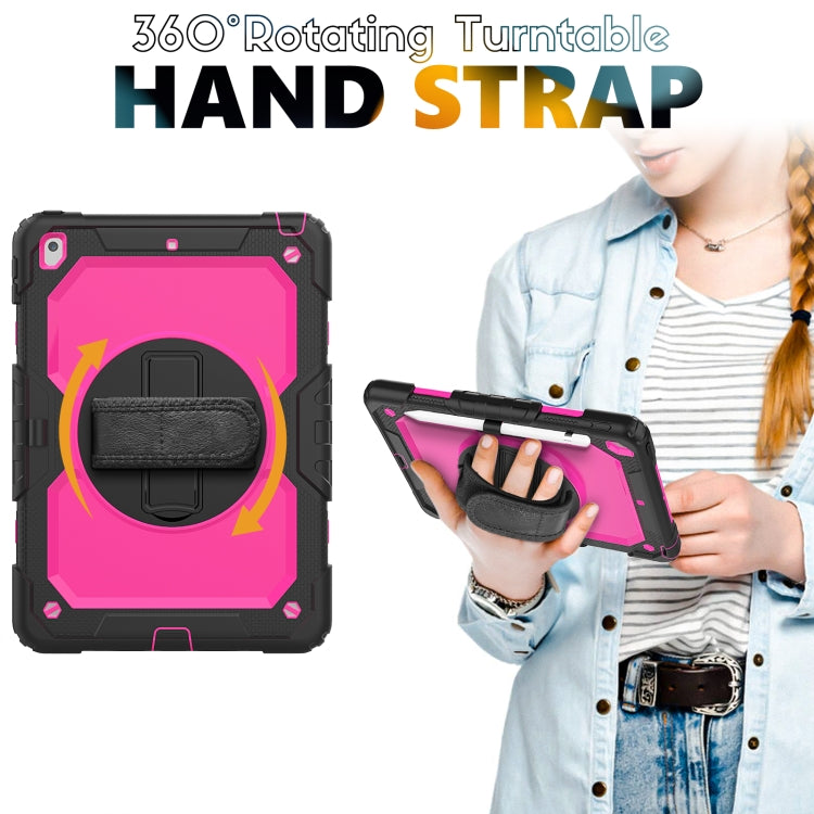 For iPad 10.2 2021 / 2020 / 2019 Shockproof Silicone + PC Protective Case with Holder & Shoulder Strap & Pen Slot