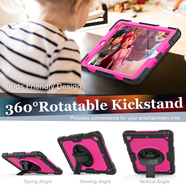For iPad 10.2 2021 / 2020 / 2019 Shockproof Silicone + PC Protective Case with Holder & Shoulder Strap & Pen Slot
