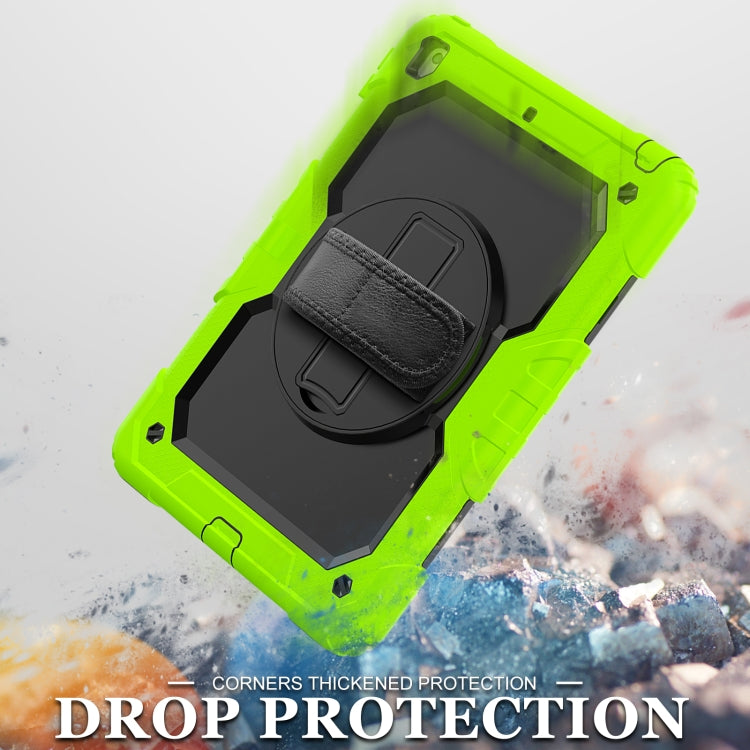 For iPad 10.2 2021 / 2020 / 2019 Shockproof Silicone + PC Protective Case with Holder & Shoulder Strap & Pen Slot