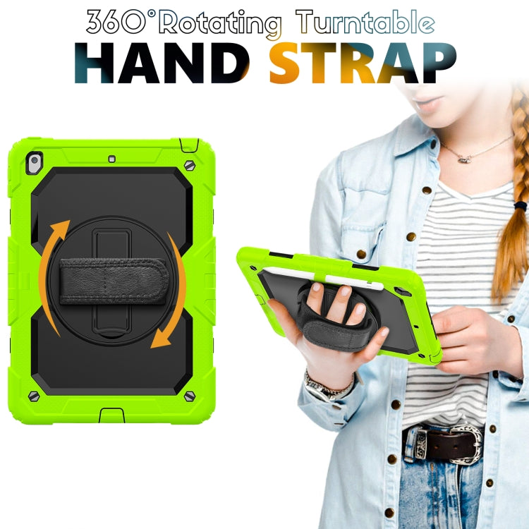 For iPad 10.2 2021 / 2020 / 2019 Shockproof Silicone + PC Protective Case with Holder & Shoulder Strap & Pen Slot