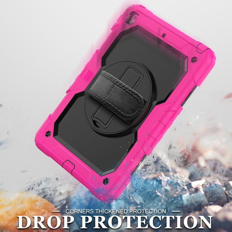 For iPad 10.2 2021 / 2020 / 2019 Shockproof Silicone + PC Protective Case with Holder & Shoulder Strap & Pen Slot