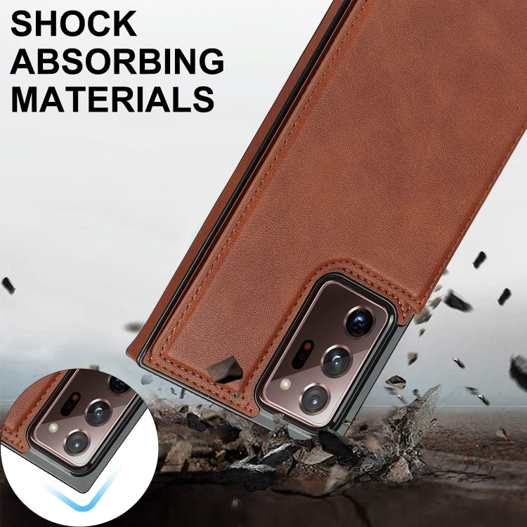 For Samsung Galaxy Note20 Ultra Cross-body Square Double Buckle Flip Card Bag TPU+PU Case with Card Slots & Wallet & Photo & Strap