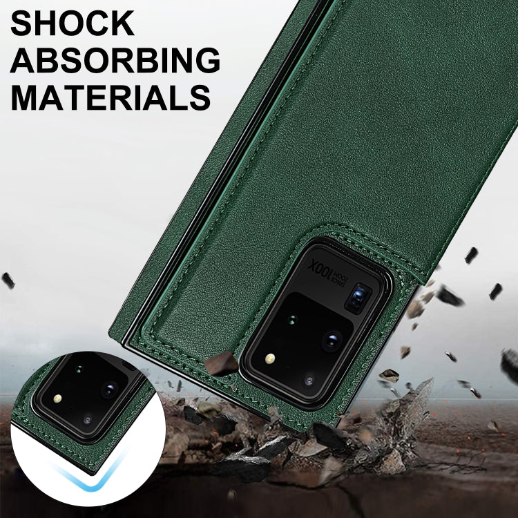 For Samsung Galaxy S20 Ultra Cross-body Square Double Buckle Flip Card Bag TPU+PU Case with Card Slots & Wallet & Photo & Strap