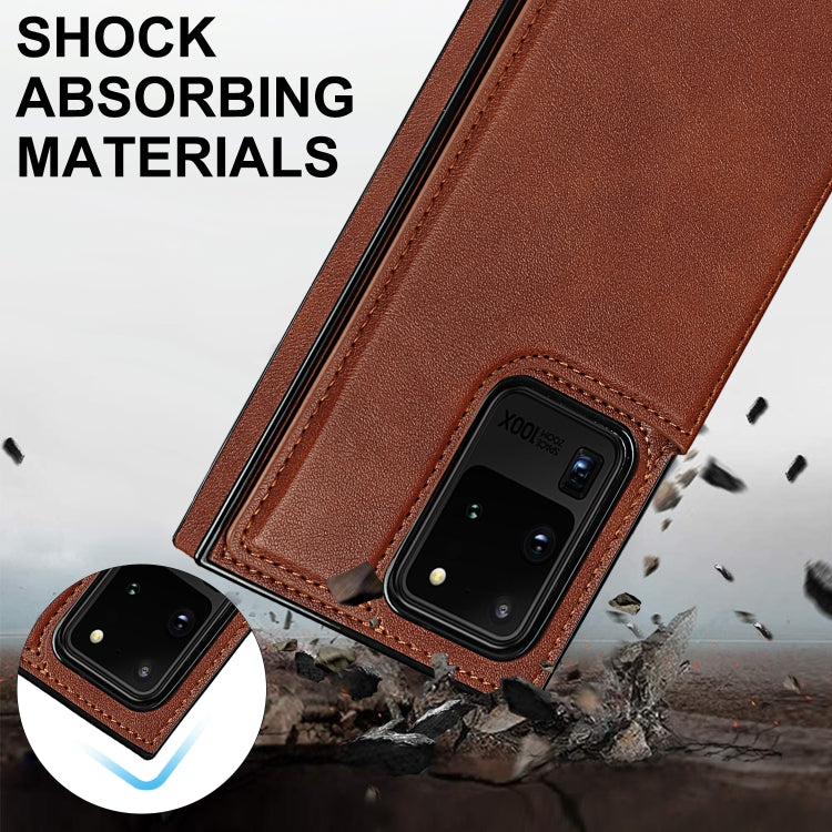 For Samsung Galaxy S20 Ultra Cross-body Square Double Buckle Flip Card Bag TPU+PU Case with Card Slots & Wallet & Photo & Strap