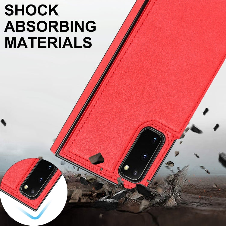 For Samsung Galaxy S20 FE Cross-body Square Double Buckle Flip Card Bag TPU+PU Case with Card Slots & Wallet & Photo & Strap