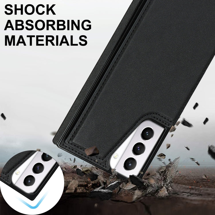 For Samsung Galaxy S21+ 5G Cross-body Square Double Buckle Flip Card Bag TPU+PU Case with Card Slots & Wallet & Photo & Strap