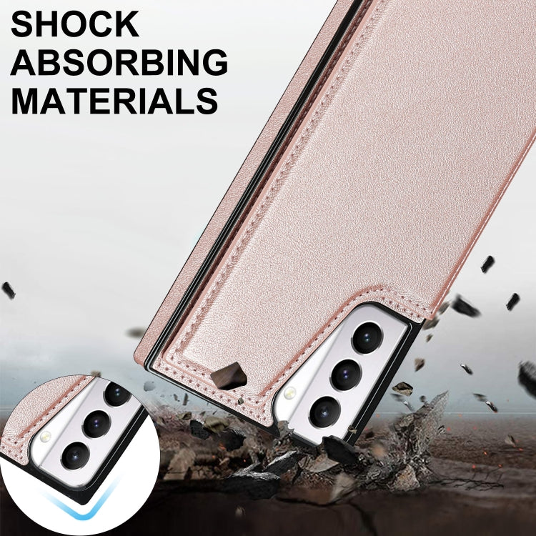 For Samsung Galaxy S21+ 5G Cross-body Square Double Buckle Flip Card Bag TPU+PU Case with Card Slots & Wallet & Photo & Strap
