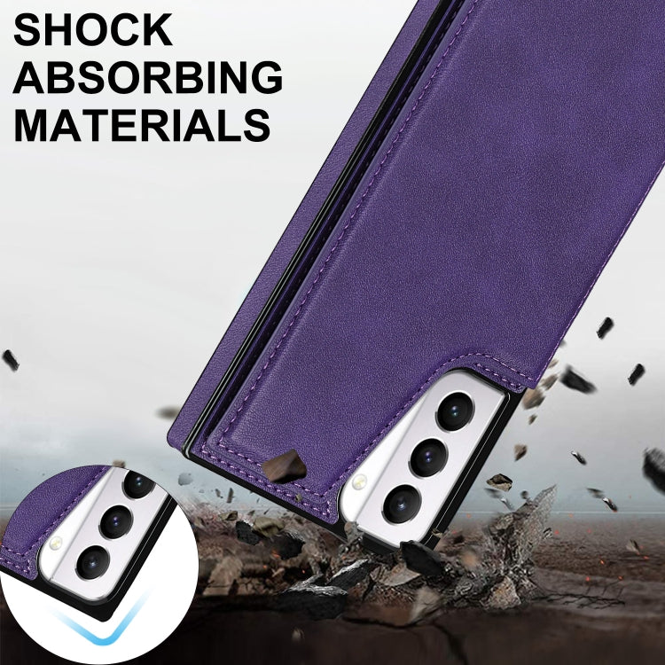 For Samsung Galaxy S21+ 5G Cross-body Square Double Buckle Flip Card Bag TPU+PU Case with Card Slots & Wallet & Photo & Strap