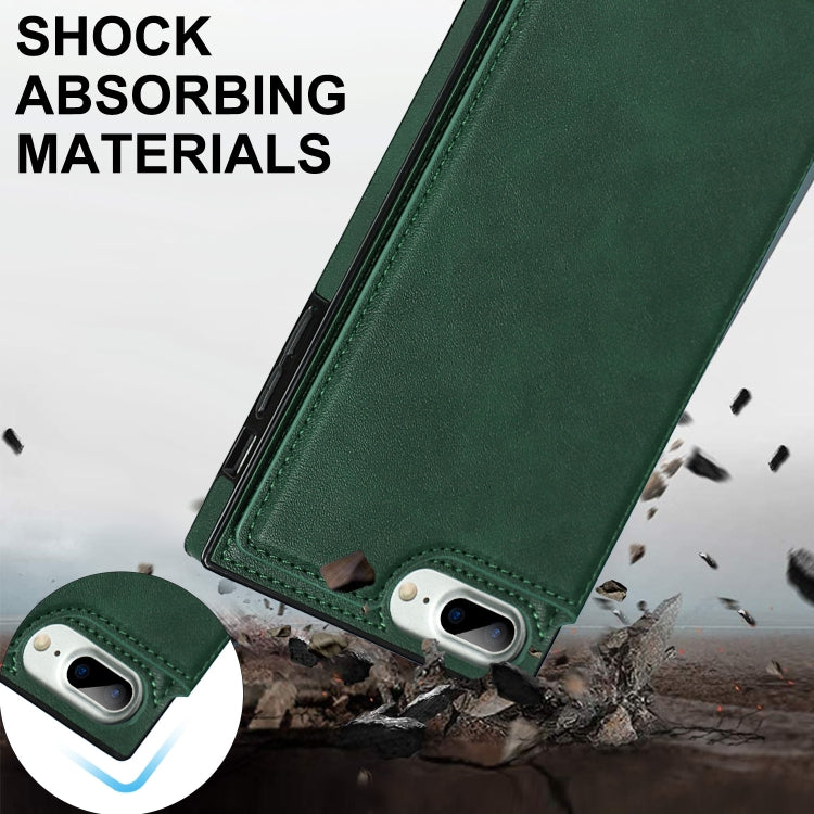 Cross-body Square Double Buckle Flip Card Bag TPU+PU Case with Card Slots & Wallet & Photo & Strap For iPhone 8 Plus / 7 Plus