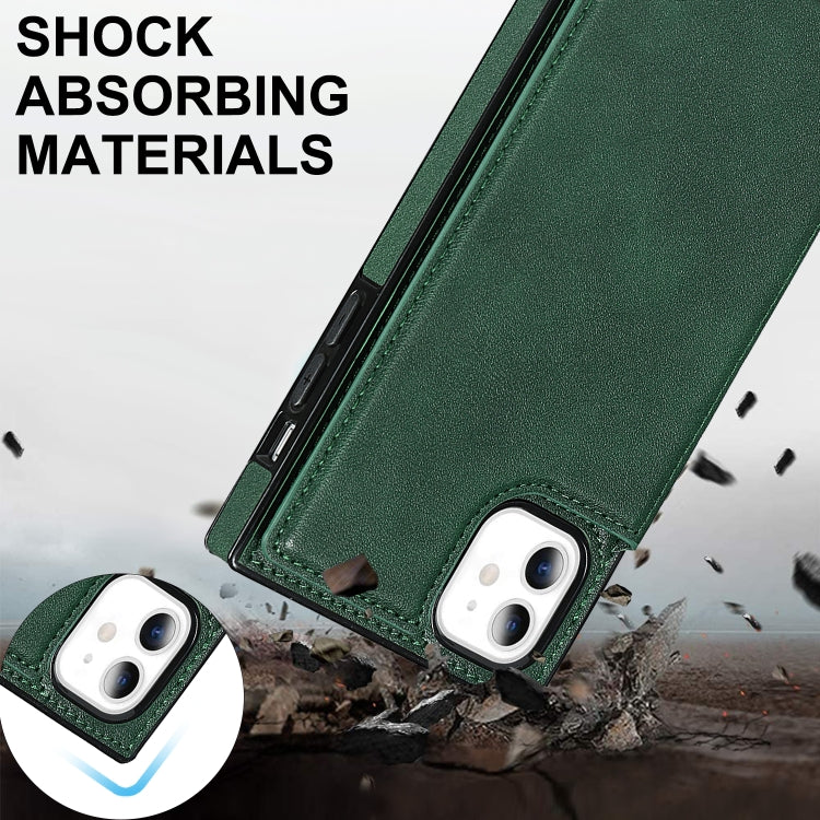For iPhone 11 Cross-body Square Double Buckle Flip Card Bag TPU+PU Case with Card Slots & Wallet & Photo & Strap