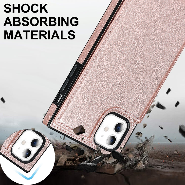 For iPhone 11 Cross-body Square Double Buckle Flip Card Bag TPU+PU Case with Card Slots & Wallet & Photo & Strap