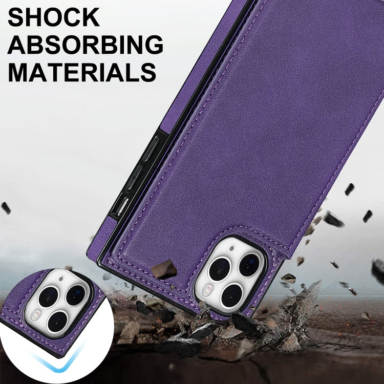 For iPhone 11 Pro Max Cross-body Square Double Buckle Flip Card Bag TPU+PU Case with Card Slots & Wallet & Photo & Strap