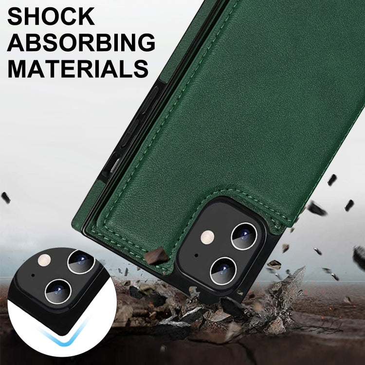 For iPhone 12 / 12 Pro Cross-body Square Double Buckle Flip Card Bag TPU+PU Case with Card Slots & Wallet & Photo & Strap