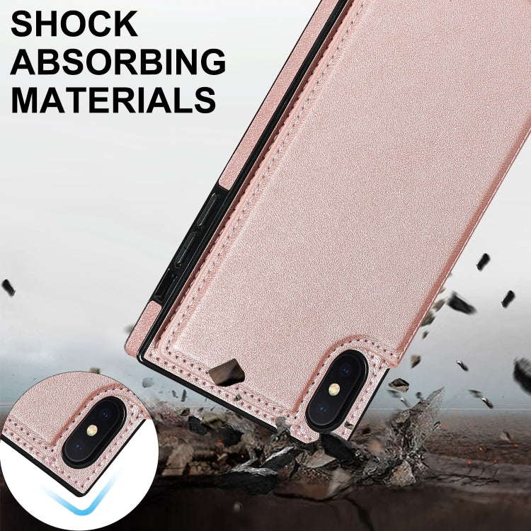 For iPhone X / XS Cross-body Square Double Buckle Flip Card Bag TPU+PU Case with Card Slots & Wallet & Photo & Strap