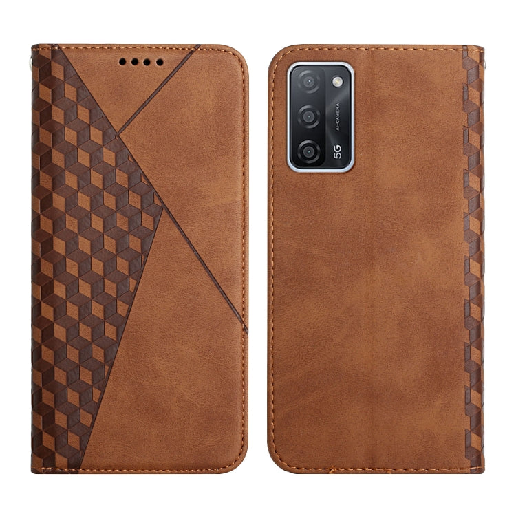 For OPPO A16s / A16 / A54s / A53s 5G / A55 5G Diamond Pattern Splicing Skin Feel Magnetic Horizontal Flip Leather Case with Card Slots & Holder & Wallet