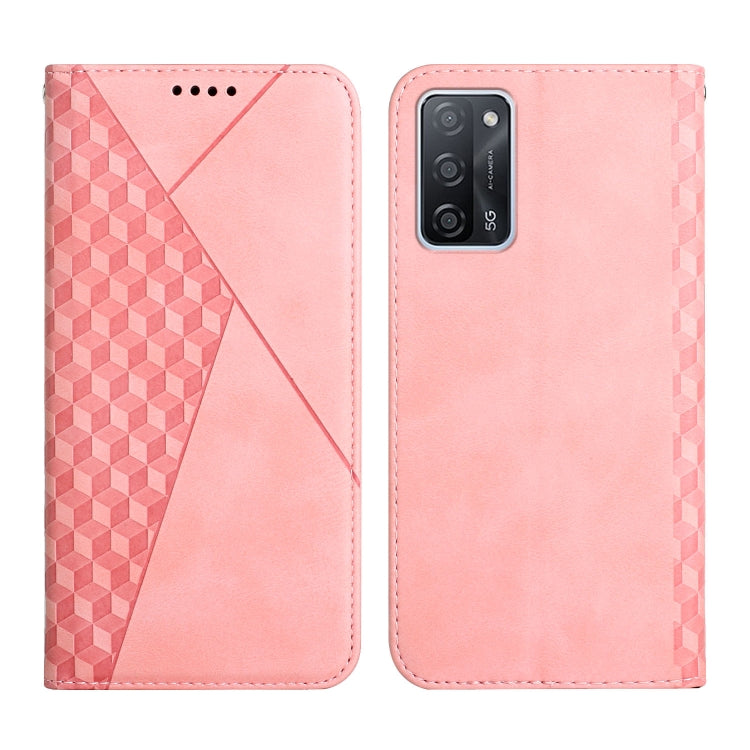 For OPPO A16s / A16 / A54s / A53s 5G / A55 5G Diamond Pattern Splicing Skin Feel Magnetic Horizontal Flip Leather Case with Card Slots & Holder & Wallet