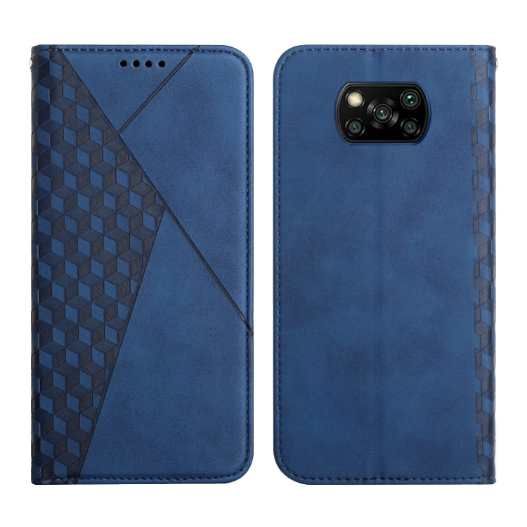 For Xiaomi Poco X3 NFC / X3 Pro / X3 Diamond Pattern Splicing Skin Feel Magnetic Horizontal Flip Leather Case with Card Slots & Holder & Wallet