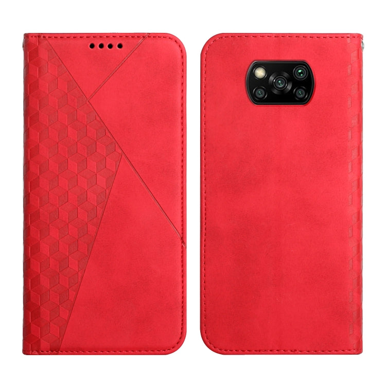 For Xiaomi Poco X3 NFC / X3 Pro / X3 Diamond Pattern Splicing Skin Feel Magnetic Horizontal Flip Leather Case with Card Slots & Holder & Wallet