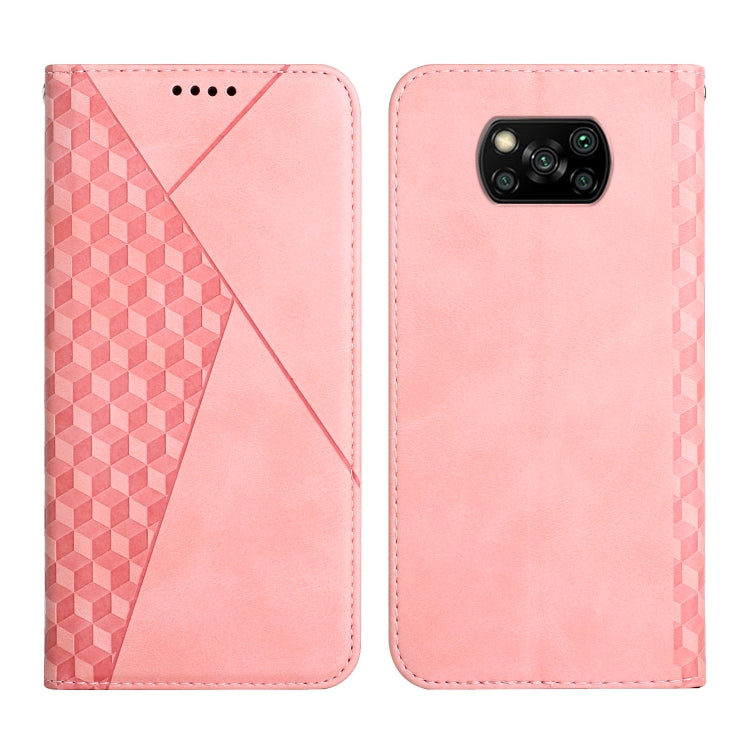 For Xiaomi Poco X3 NFC / X3 Pro / X3 Diamond Pattern Splicing Skin Feel Magnetic Horizontal Flip Leather Case with Card Slots & Holder & Wallet
