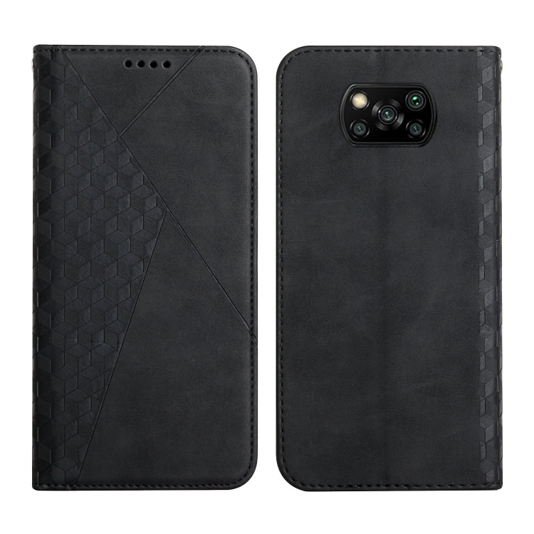 For Xiaomi Poco X3 NFC / X3 Pro / X3 Diamond Pattern Splicing Skin Feel Magnetic Horizontal Flip Leather Case with Card Slots & Holder & Wallet