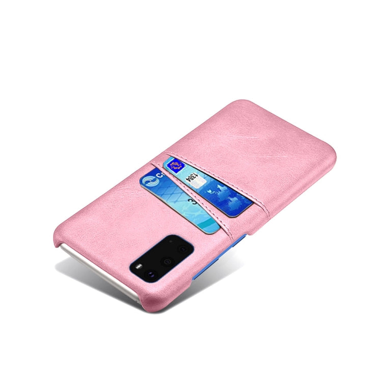 For Samsung Galaxy S20 Calf Texture PC + PU Leather Back Cover Shockproof Case with Dual Card Slots