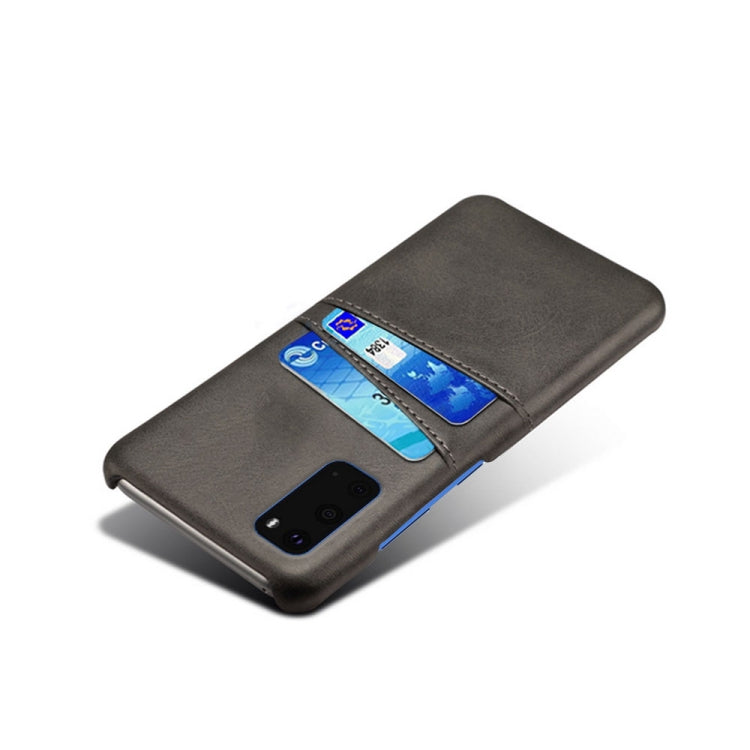 For Samsung Galaxy S20 Calf Texture PC + PU Leather Back Cover Shockproof Case with Dual Card Slots