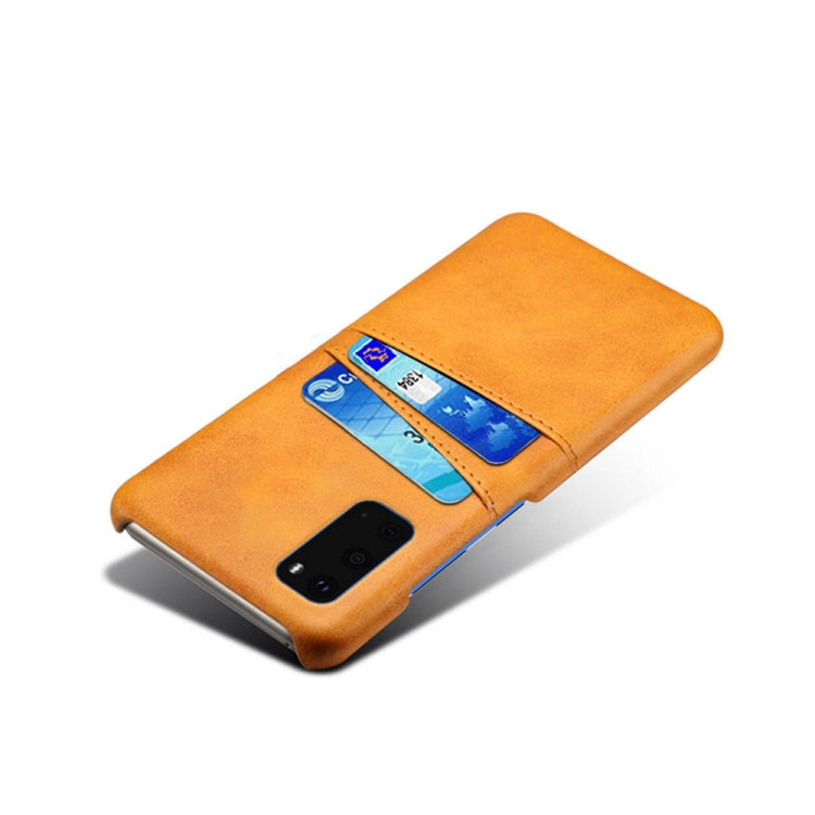 For Samsung Galaxy S20+ Calf Texture PC + PU Leather Back Cover Shockproof Case with Dual Card Slots