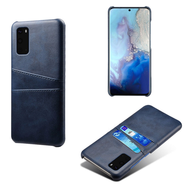 For Samsung Galaxy S20+ Calf Texture PC + PU Leather Back Cover Shockproof Case with Dual Card Slots