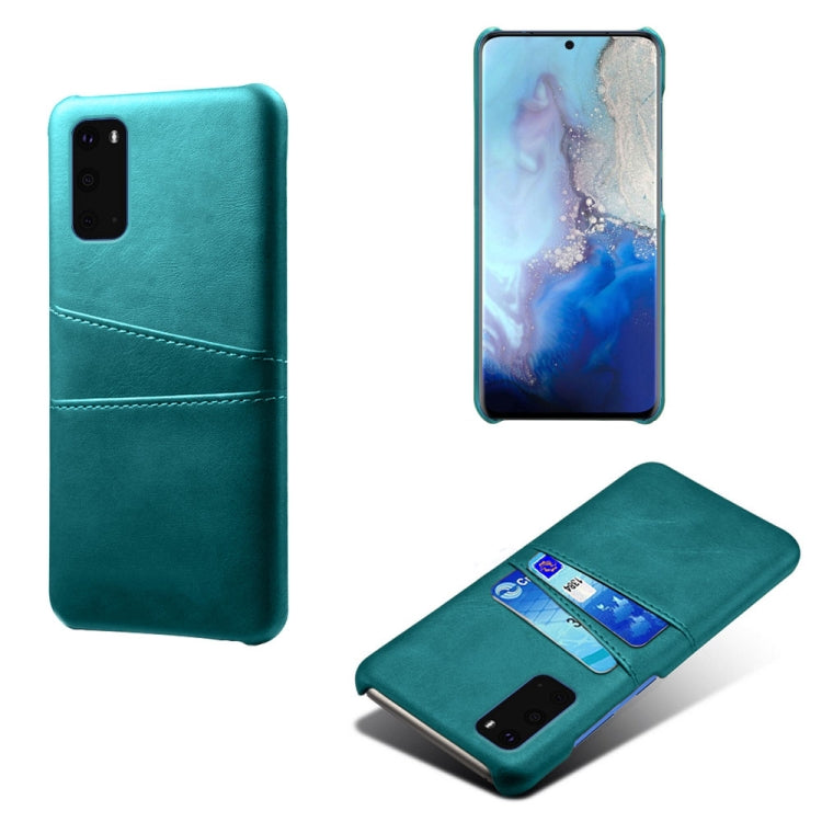 For Samsung Galaxy S20+ Calf Texture PC + PU Leather Back Cover Shockproof Case with Dual Card Slots
