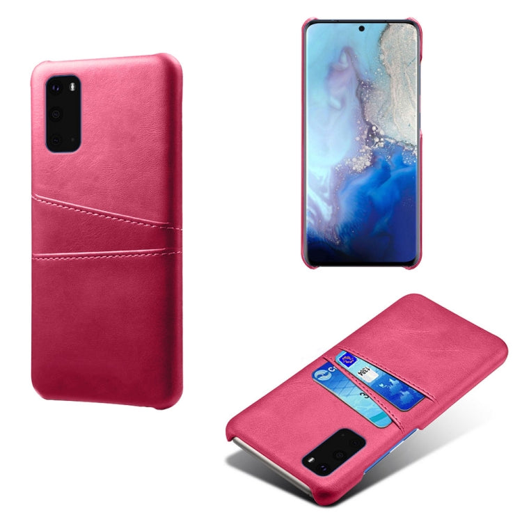 For Samsung Galaxy S20+ Calf Texture PC + PU Leather Back Cover Shockproof Case with Dual Card Slots