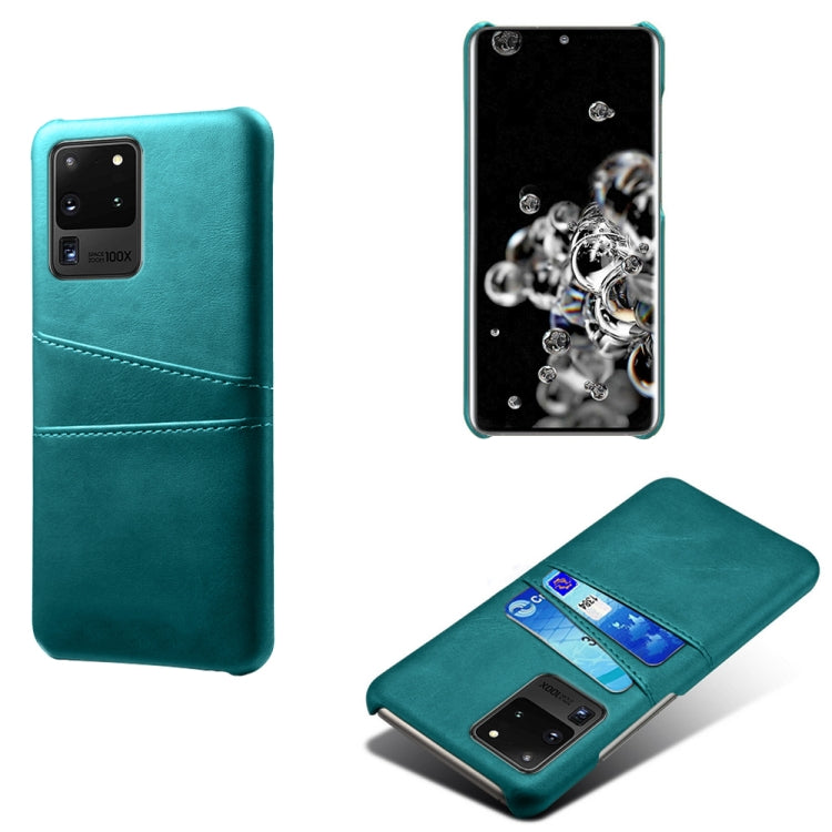 For Samsung Galaxy S20 Ultra Calf Texture PC + PU Leather Back Cover Shockproof Case with Dual Card Slots