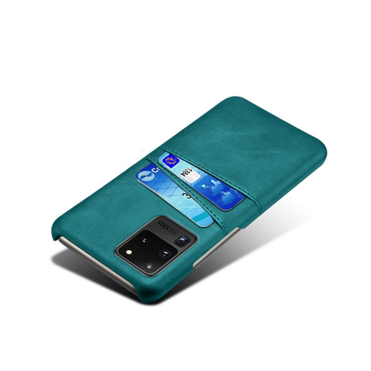 For Samsung Galaxy S20 Ultra Calf Texture PC + PU Leather Back Cover Shockproof Case with Dual Card Slots
