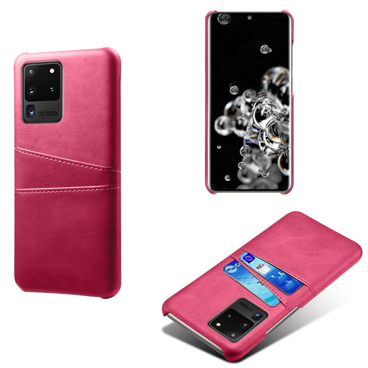 For Samsung Galaxy S20 Ultra Calf Texture PC + PU Leather Back Cover Shockproof Case with Dual Card Slots
