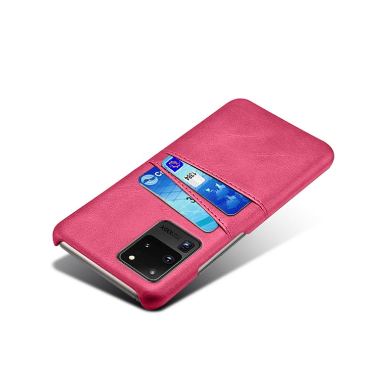 For Samsung Galaxy S20 Ultra Calf Texture PC + PU Leather Back Cover Shockproof Case with Dual Card Slots