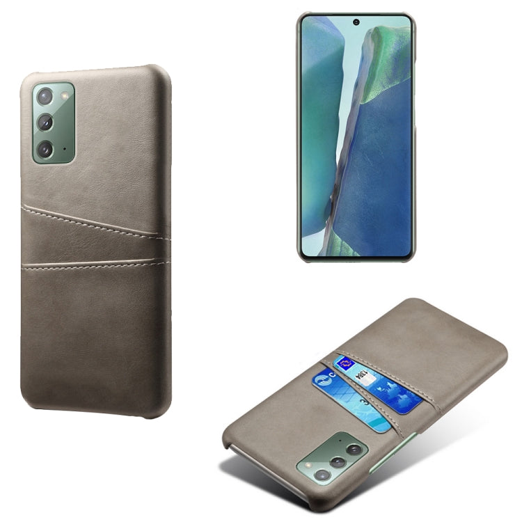 For Samsung Galaxy Note20 Calf Texture PC + PU Leather Back Cover Shockproof Case with Dual Card Slots