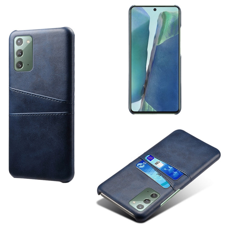 For Samsung Galaxy Note20 Calf Texture PC + PU Leather Back Cover Shockproof Case with Dual Card Slots