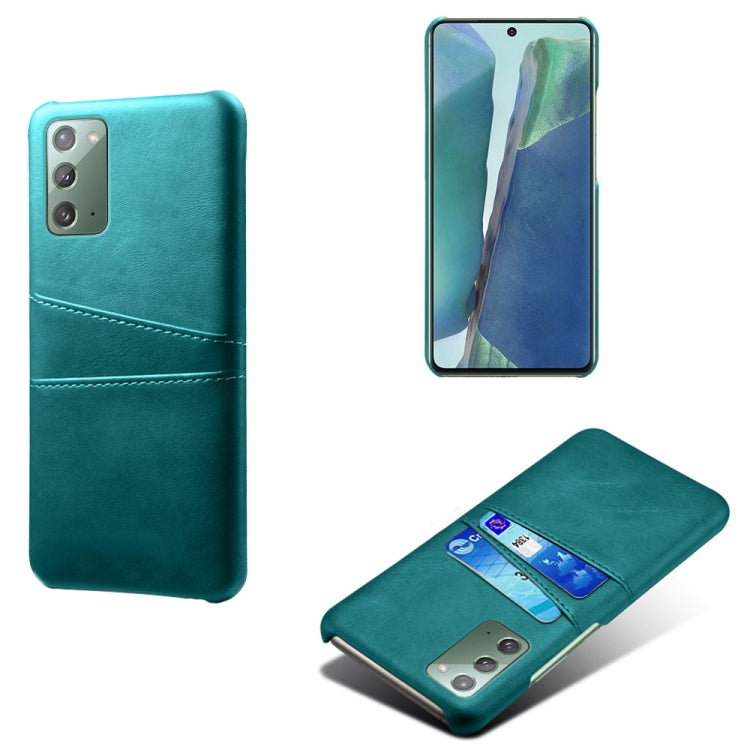 For Samsung Galaxy Note20 Calf Texture PC + PU Leather Back Cover Shockproof Case with Dual Card Slots