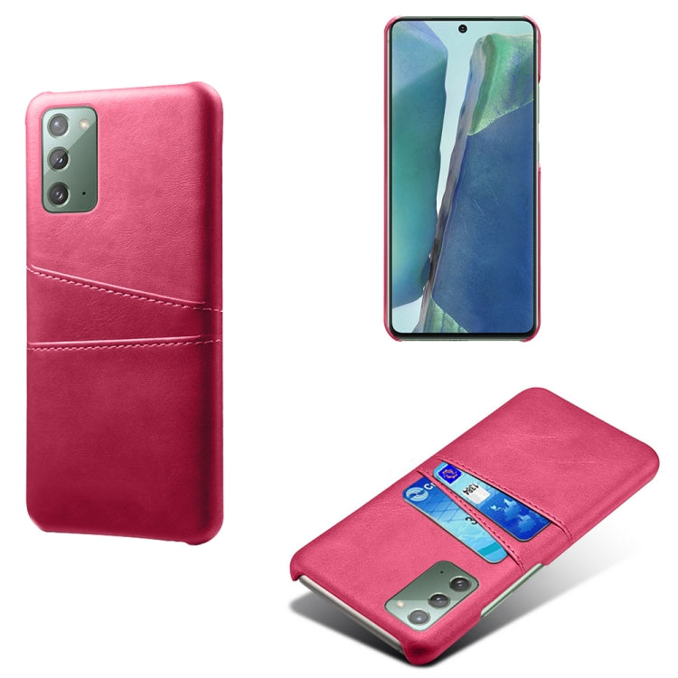 For Samsung Galaxy Note20 Calf Texture PC + PU Leather Back Cover Shockproof Case with Dual Card Slots
