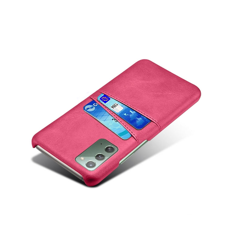 For Samsung Galaxy Note20 Calf Texture PC + PU Leather Back Cover Shockproof Case with Dual Card Slots