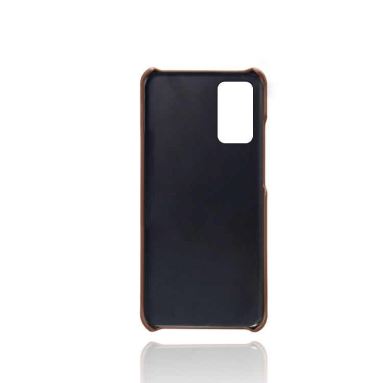 For Samsung Galaxy Note20 Calf Texture PC + PU Leather Back Cover Shockproof Case with Dual Card Slots
