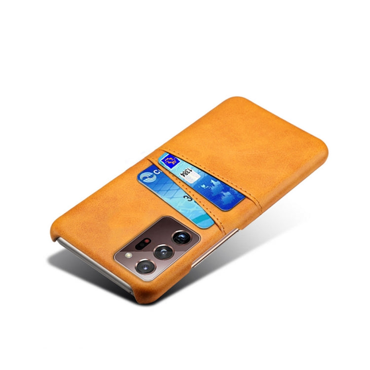 For Samsung Galaxy Note20 Ultra Calf Texture PC + PU Leather Back Cover Shockproof Case with Dual Card Slots