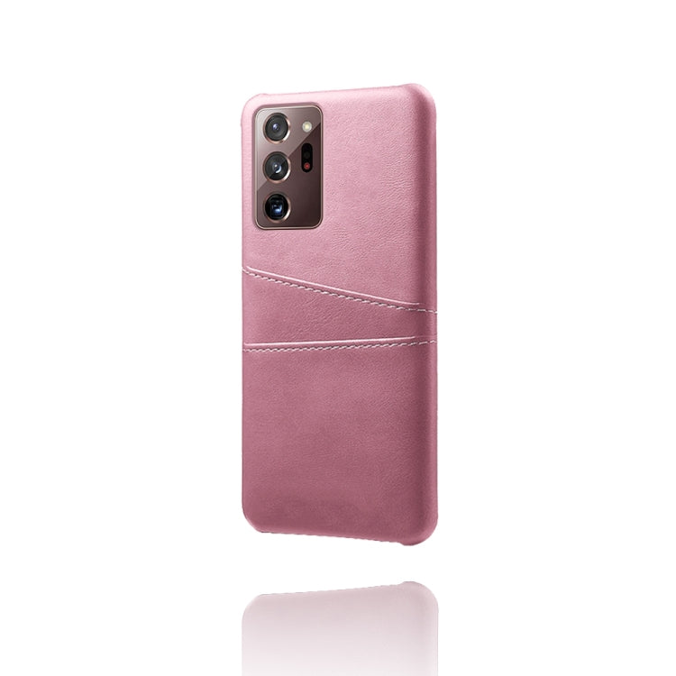 For Samsung Galaxy Note20 Ultra Calf Texture PC + PU Leather Back Cover Shockproof Case with Dual Card Slots