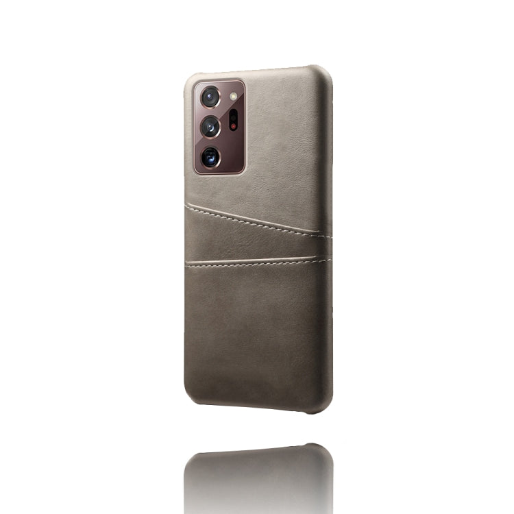 For Samsung Galaxy Note20 Ultra Calf Texture PC + PU Leather Back Cover Shockproof Case with Dual Card Slots