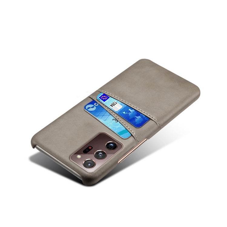 For Samsung Galaxy Note20 Ultra Calf Texture PC + PU Leather Back Cover Shockproof Case with Dual Card Slots