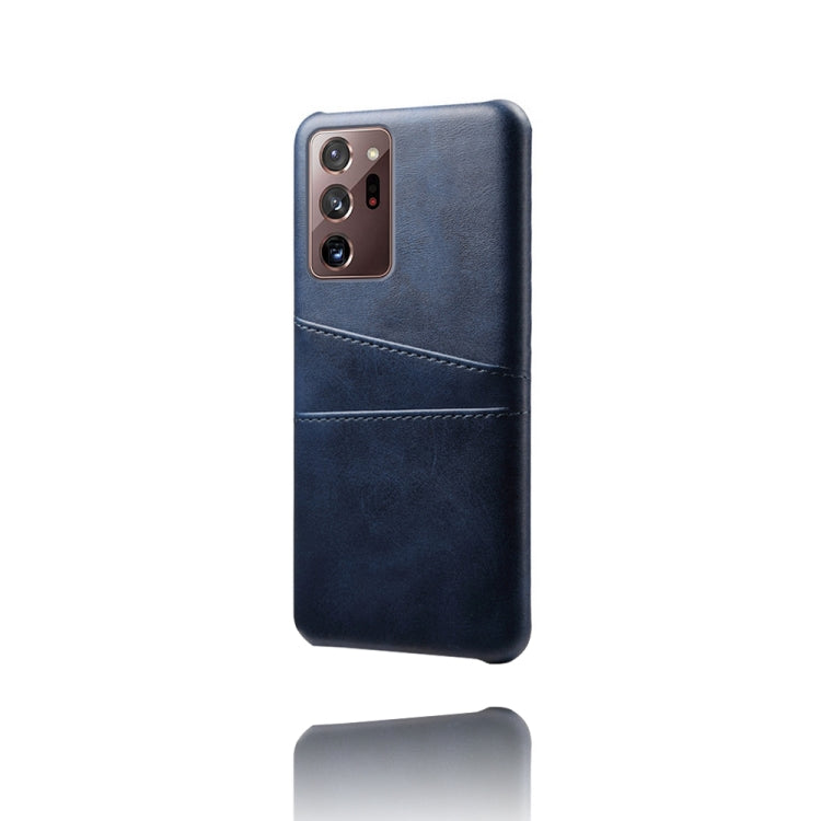 For Samsung Galaxy Note20 Ultra Calf Texture PC + PU Leather Back Cover Shockproof Case with Dual Card Slots